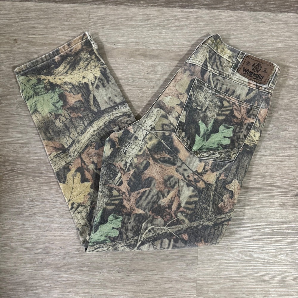 Vtg Wrangler Jeans Mens 32x32 Camo Advantage Timber Double Knee Hunting Pants